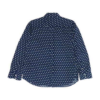 Navy Polka Dot Button Down