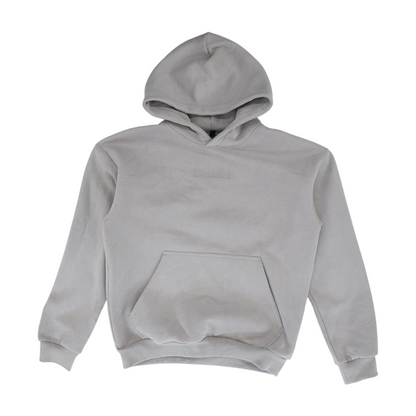 Beige Solid Hoodie Pullover