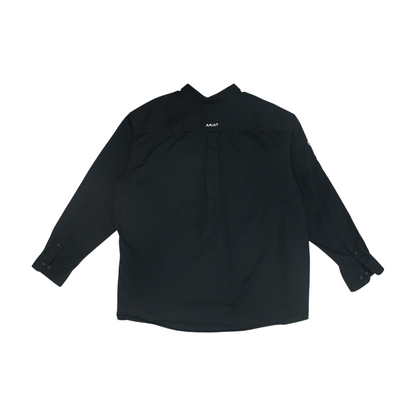 Black Solid Long Sleeve Button Down