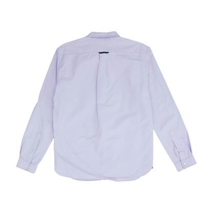 Purple Solid Long Sleeve Button Down