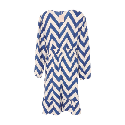 Blue Plus Chevron Midi Dress