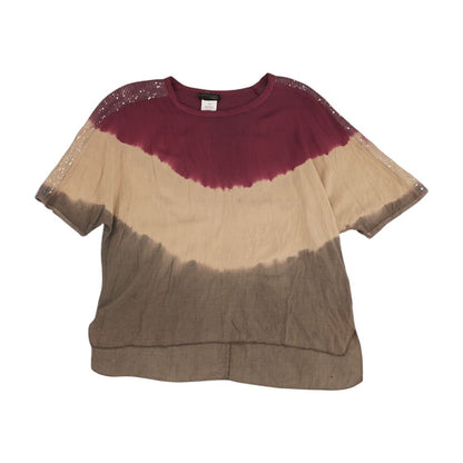 Multi Color Block Short Sleeve Blouse