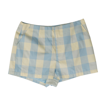Blue Check Chino Shorts