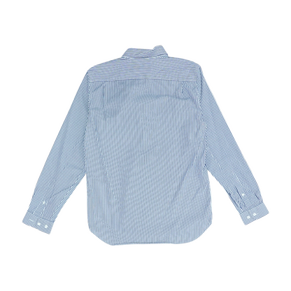 Navy Striped Long Sleeve Button Down