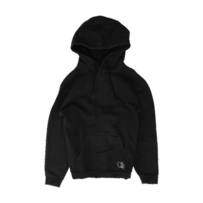 Black Solid Hoodie Pullover