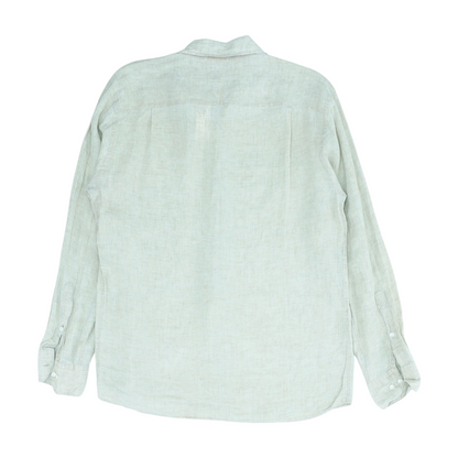 Green Solid Long Sleeve Button Down