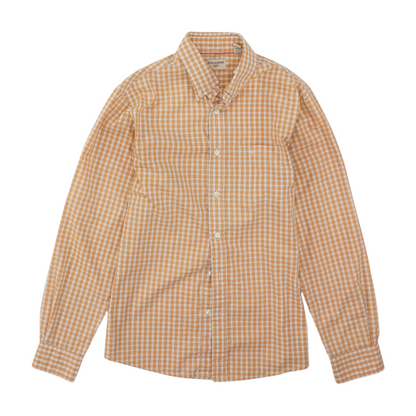 Orange Check Long Sleeve Button Down