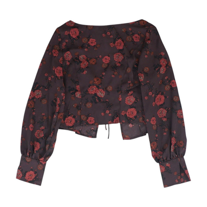 Burgundy Floral Blouse