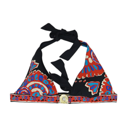 Black Graphic Swim Top