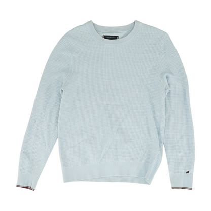 Blue Solid Pullover Sweater