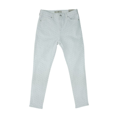 White High Rise Slim Leg Jeans