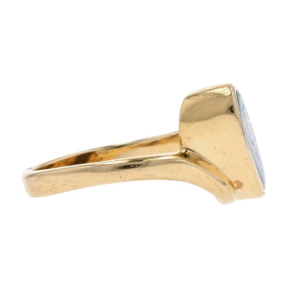 14K Gold Freeform Bezel Set Opal Doublet Cocktail Ring