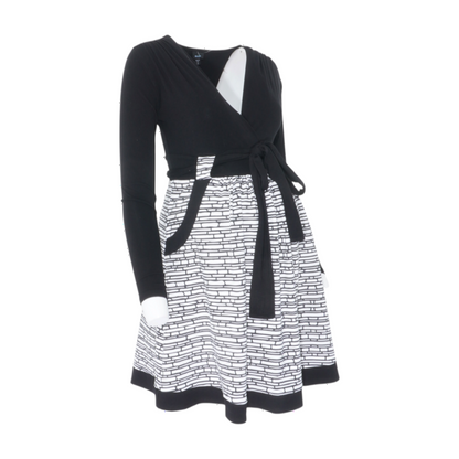 Black Maternity Color Block Mini Dress
