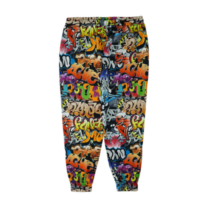 Black Abstract Tapered Pants
