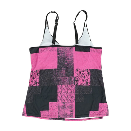 Pink Plus Abstract Swim Top