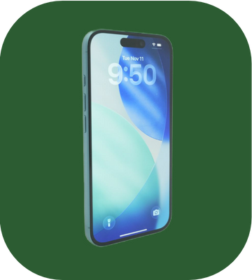 Smartphone with a green background