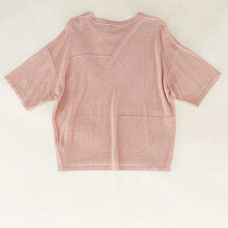 Oversized Patch Work Short Sleeve Tee in Pink