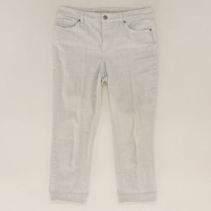 Gray Striped Capri Jeans