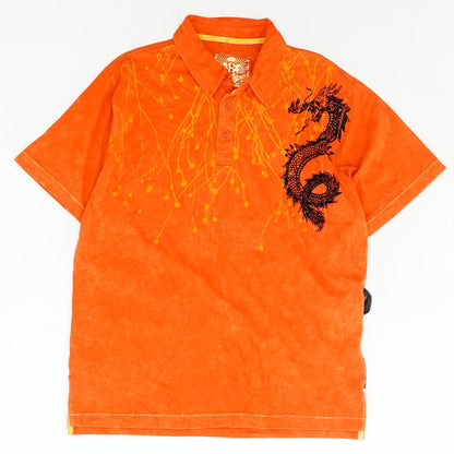 Orange Graphic Short Sleeve Polo
