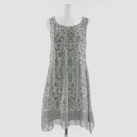 Green Floral Sleeveless Dress Size S