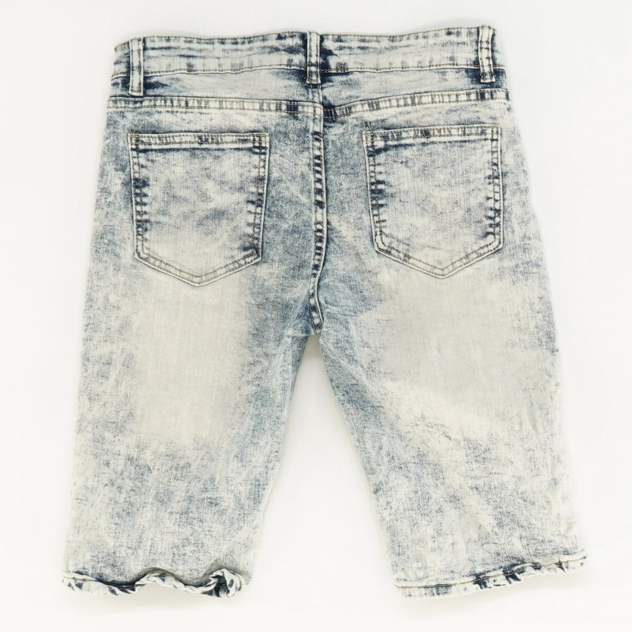 Acid Wash Distressed Denim Shorts - Size Youth 18Y