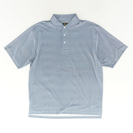 Black/White Printed Short Sleeve Polo Shirt Size L