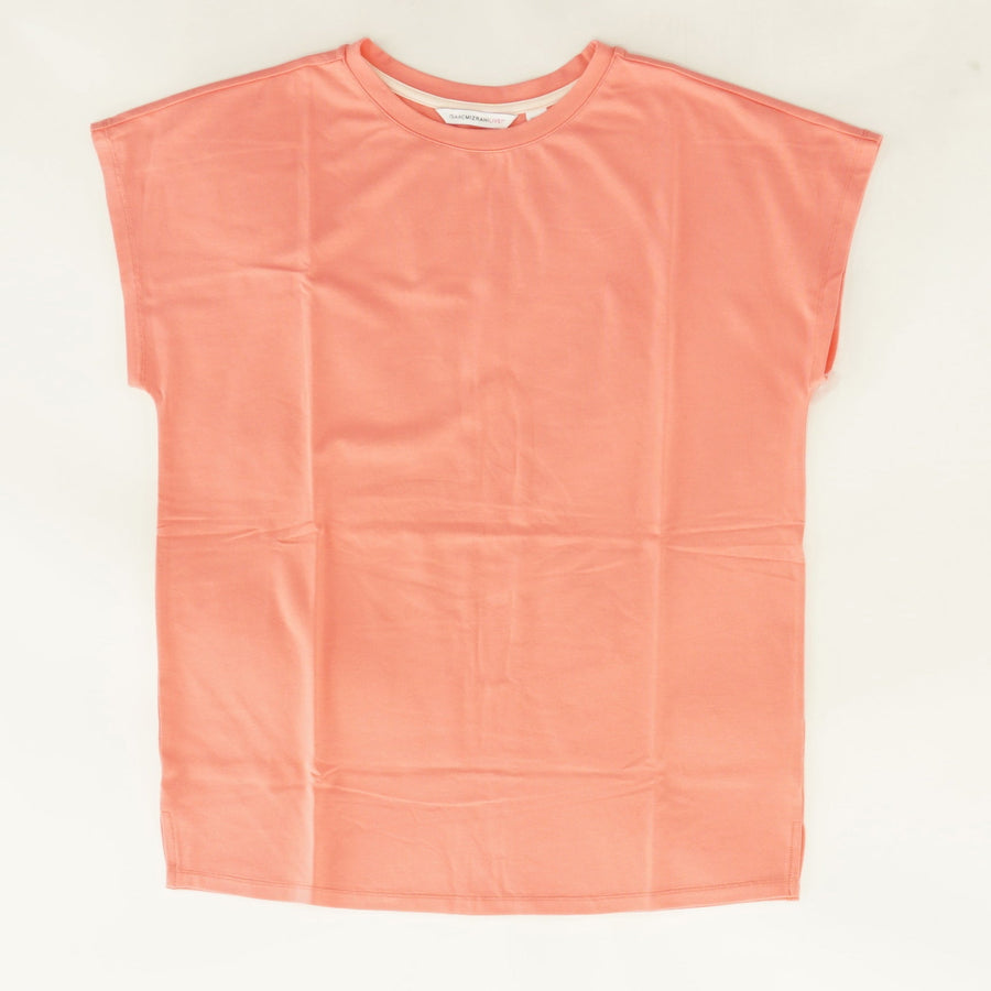Pink Extended Shoulder Short Sleeve Knit Top