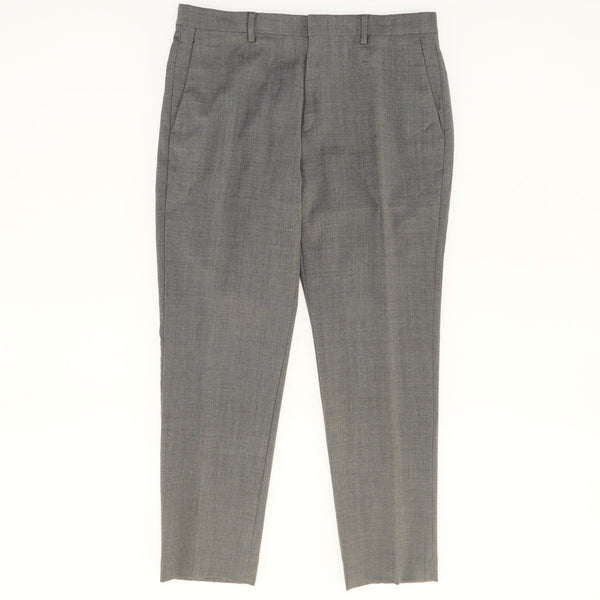 Flat-Front Gray Slim Fit Dress Pants - Size 33x30