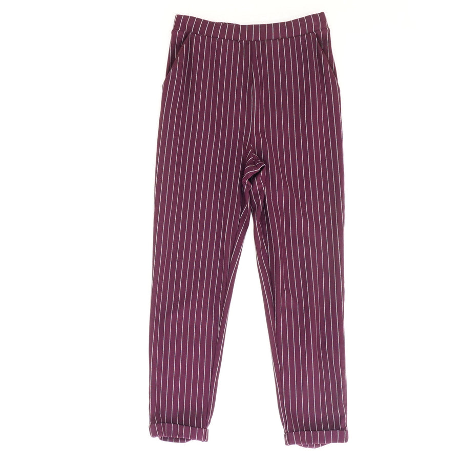 Purple Striped Dress Pants