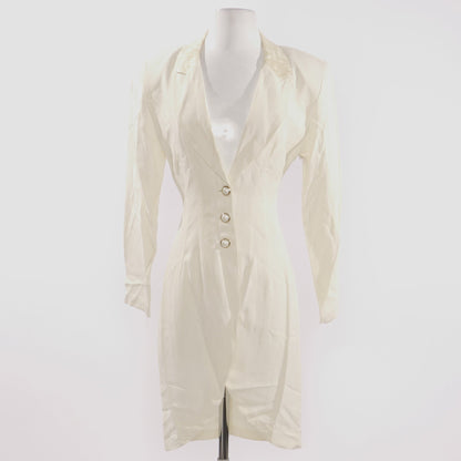 80's Long Equestrian Jacket in Ivory