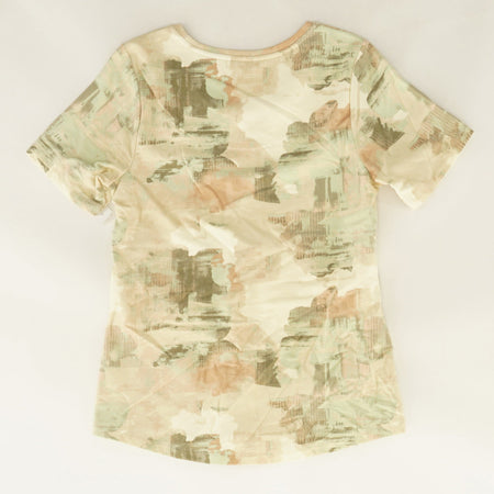 Tan Active French Terry Printed Top