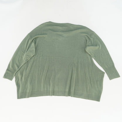 Green V-Neck Pullover Sweater