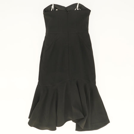 Strapless Flounce Dress in Black Size 0