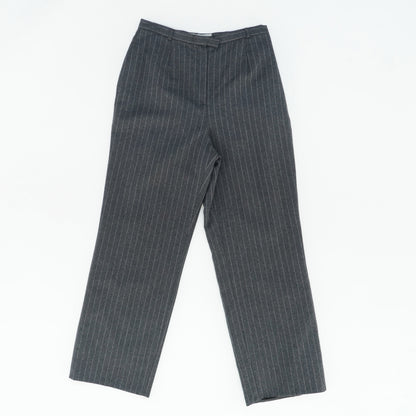 Vintage Pinstripe Flat-Front Dress Pants