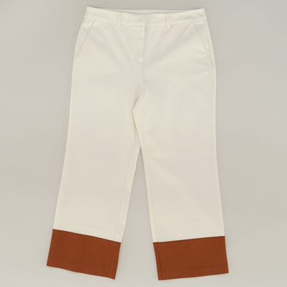 Ivory Color Block Slim Fit Dress Pants
