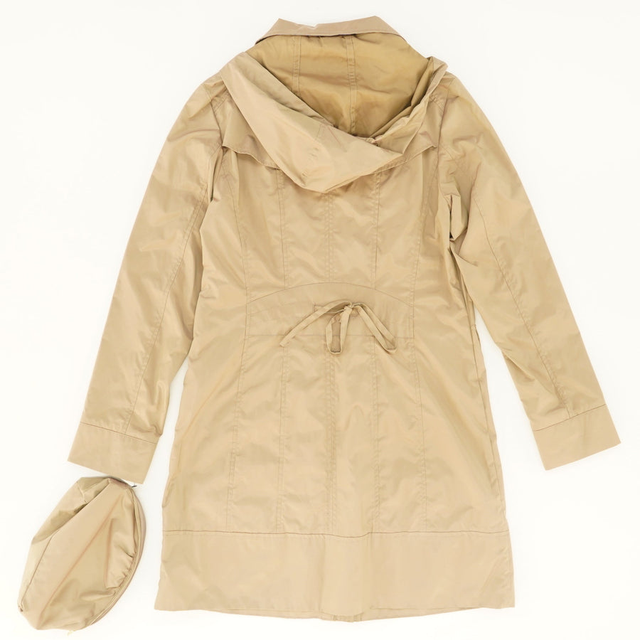 Tan Packable Hooded Raincoat