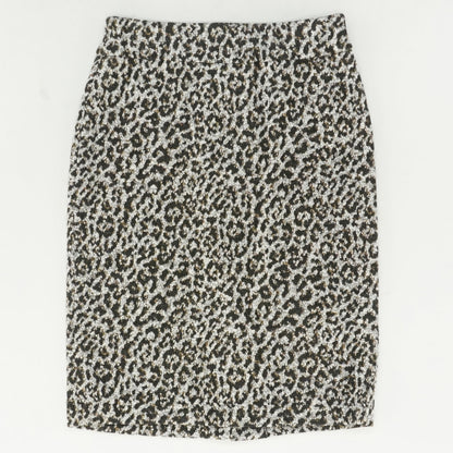 Brown Animal Print Midi Skirt