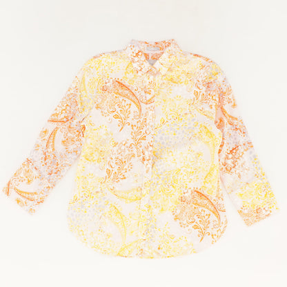 Coral Paisley Long Sleeve Button Down