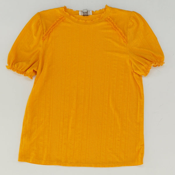 Yellow Ruffle Trimmed Blouse