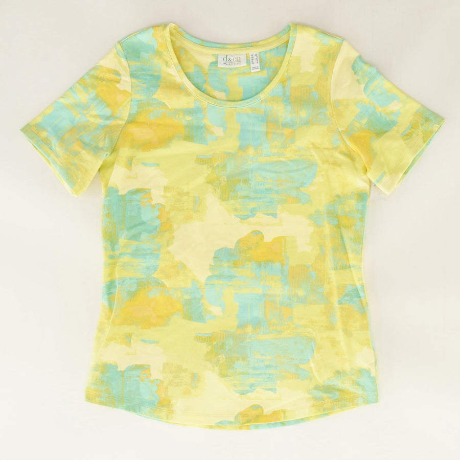 Yellow Active French Terry Printed Top