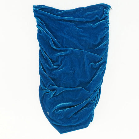 Blue Velvet Ruched Strapless Mini Dress - Size M