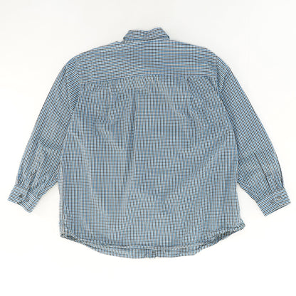 Blue and Black Plaid Long Sleeve Button Down