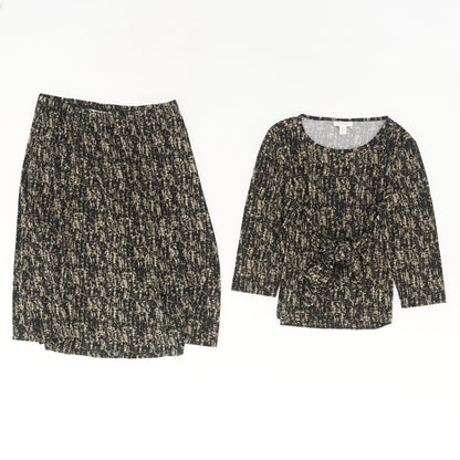 Black Graphic Midi Skirt Set