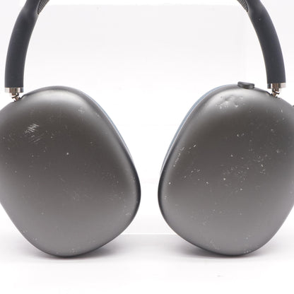 AirPod Max in Space Gray with Blue Earpads