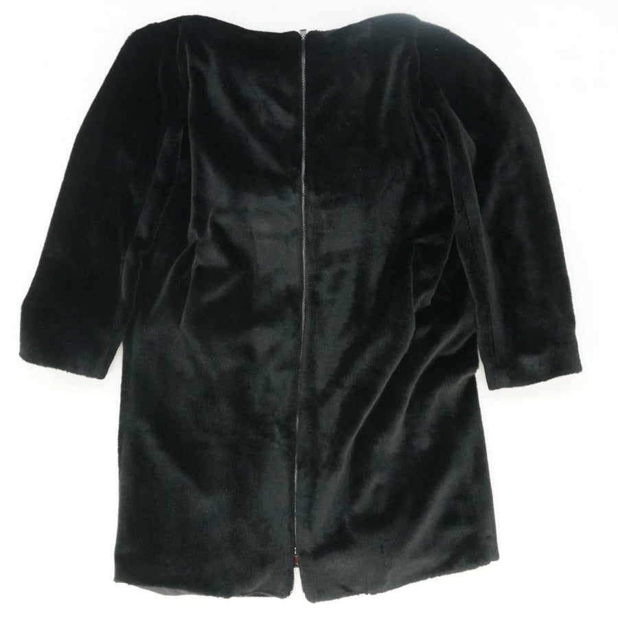 Faux Fur Black Hooded Coat