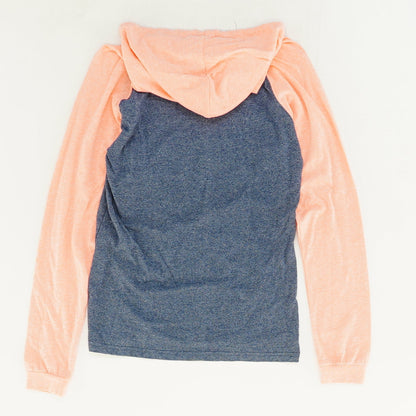 Navy and Peach Color Block Hoodie