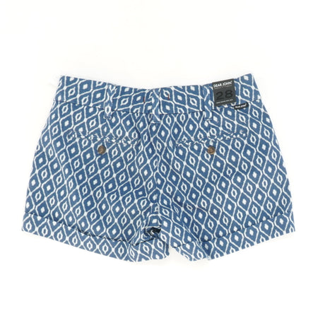 Cuffed Printed Shorts in Blue