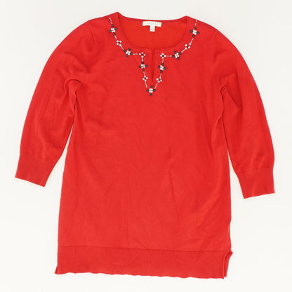 Red V-Neck Pullover Sweater