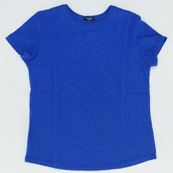 Cotton Solid Tee in Blue
