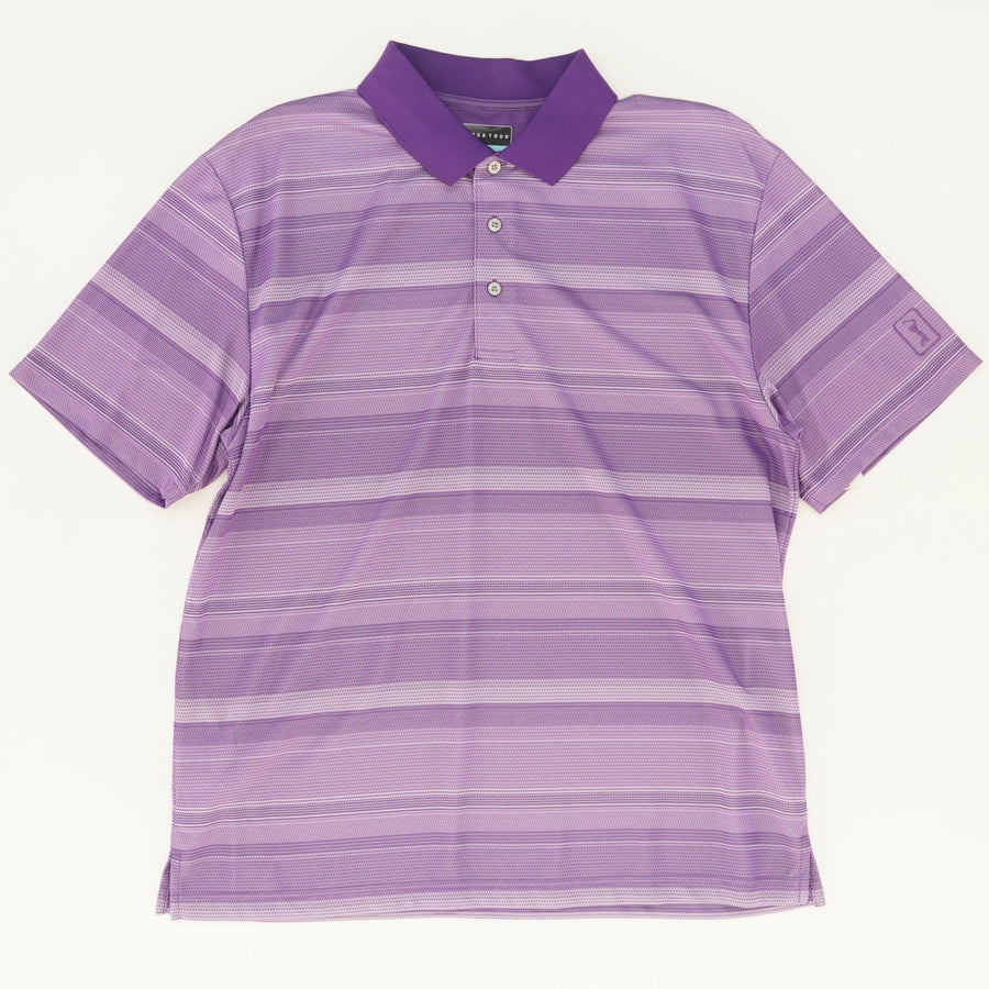 Purple Pak Choi Faded Stripe Jacquard Polo Shirt Size S, L